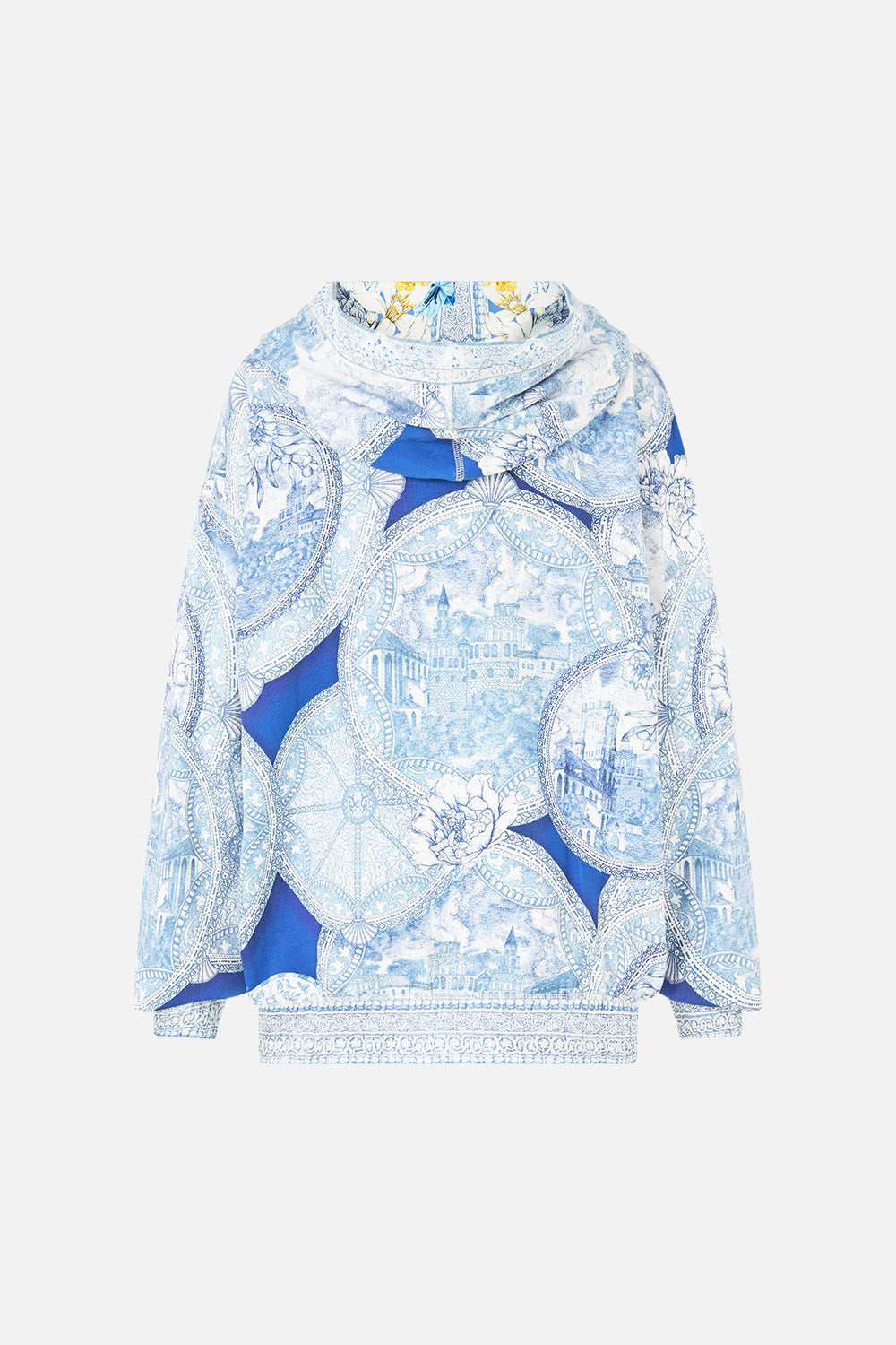 The CAMILLA RELAXED KNIT LAYER THE HUM OF THE ALHAMBRA in our  print.