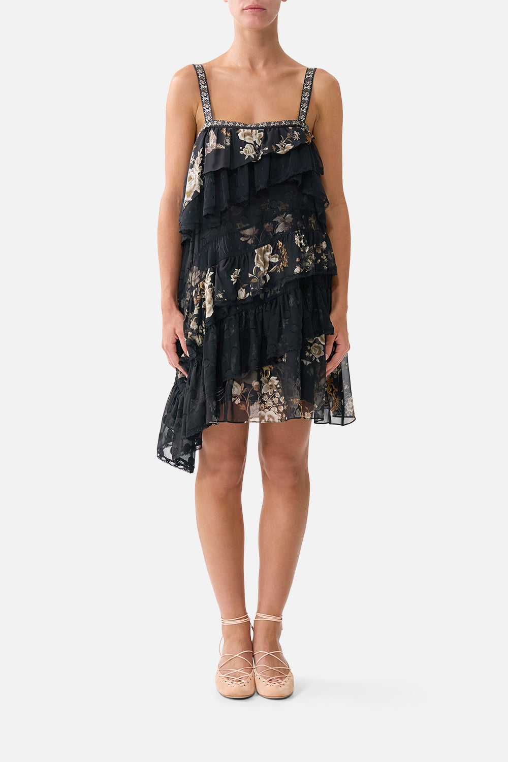 The CAMILLA GATHER NECK HARDWARE MAXI DRESS MEET ME IN MALLORCA in our  print.