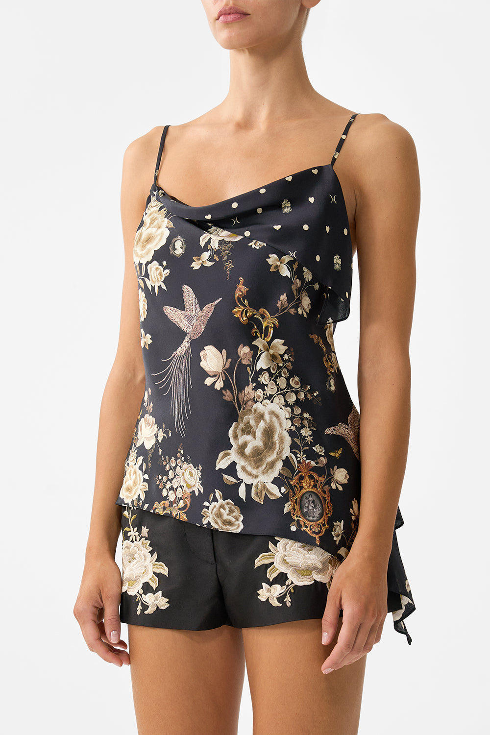 The CAMILLA SILK CHIFFON SHRUG MAGIC OF THE MERCADO in our  print.