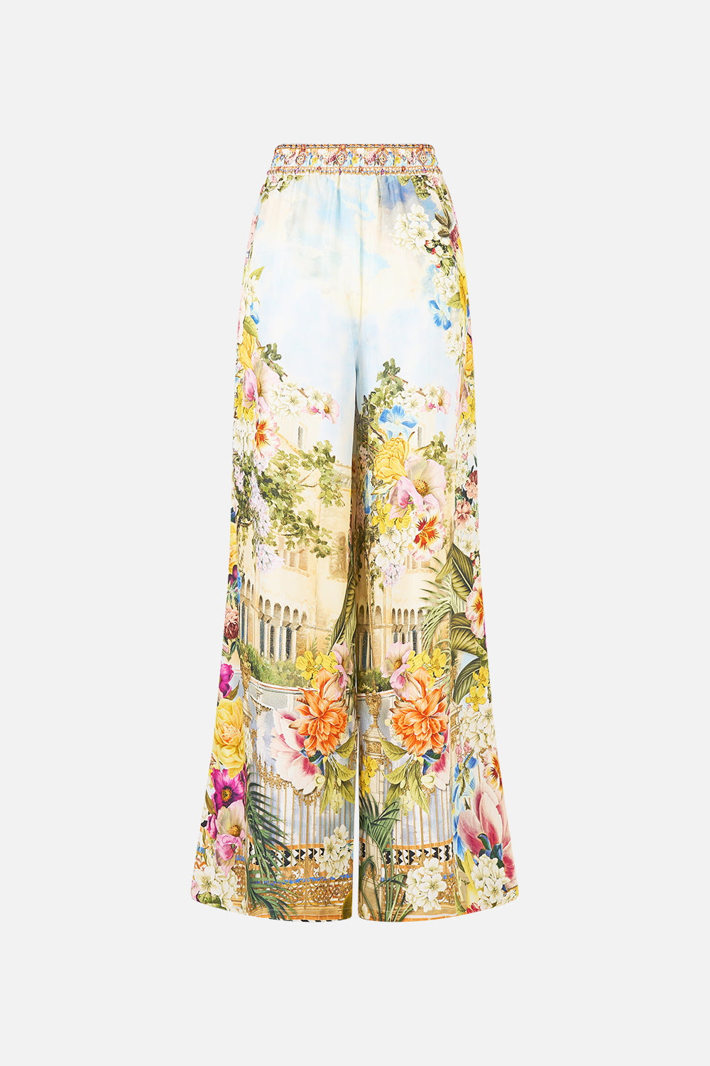 The CAMILLA straight leg pant in our print The Architects of Alcázar.