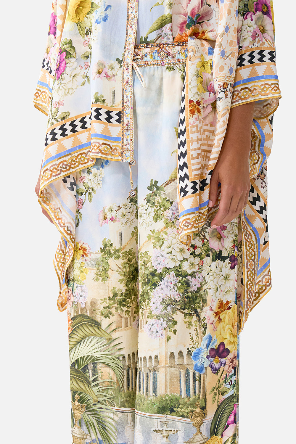 The CAMILLA straight leg pant in our print The Architects of Alcázar.