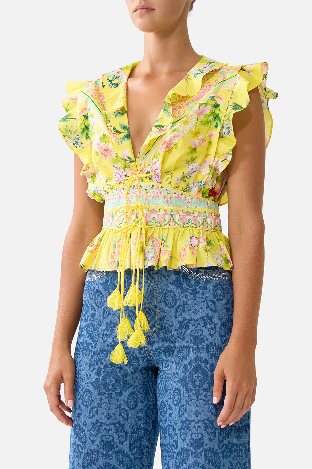 TIE FRONT TOP WITH RUFFLES LADY LIMONADA