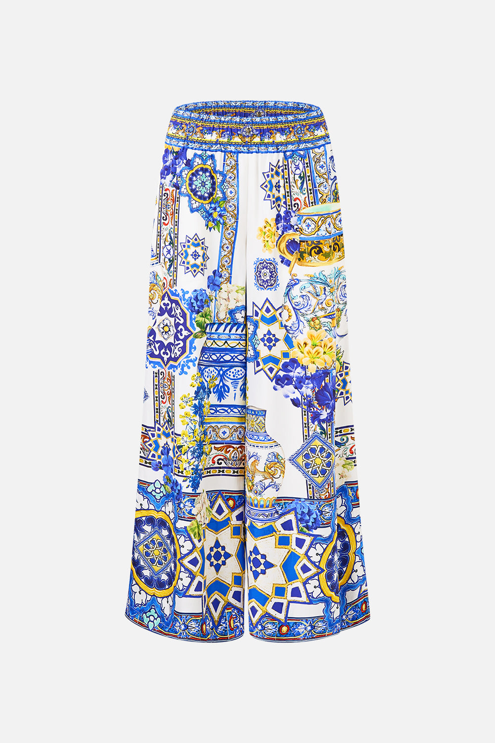 The CAMILLA KIDS STRAIGHT NECK ONE PIECE WITH FRILL STRAPS DIAL UP THE TILES in our DIAL UP THE TILES print.
