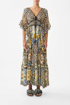 RUFFLE SLEEVE LONG DRESS SEVILLIAN STYLE