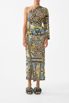 ONE SHOULDER JERSEY DRESS SEVILLIAN STYLE