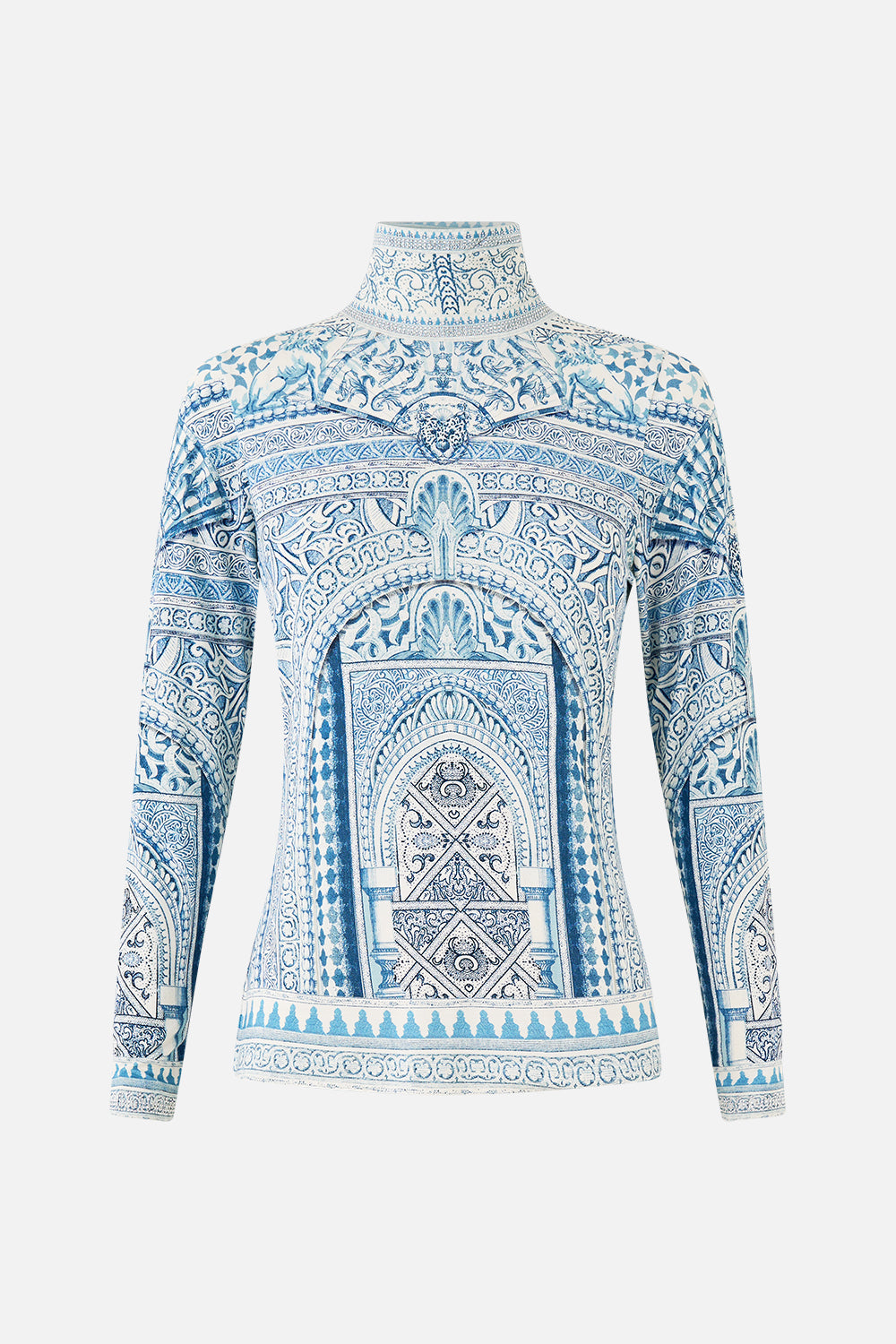 The CAMILLA BIAS SLIP DRESS WITH FRILL HEM A TILED WONDERLAND in our  print.