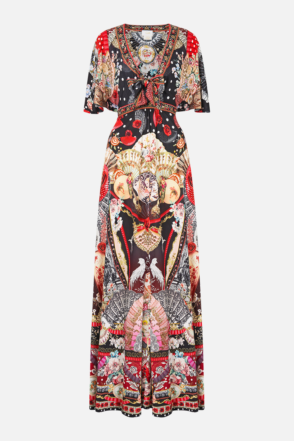 FLUTTER SLEEVE TIE FRONT JERSEY DRESS DAUGHTERS OF DUENDE