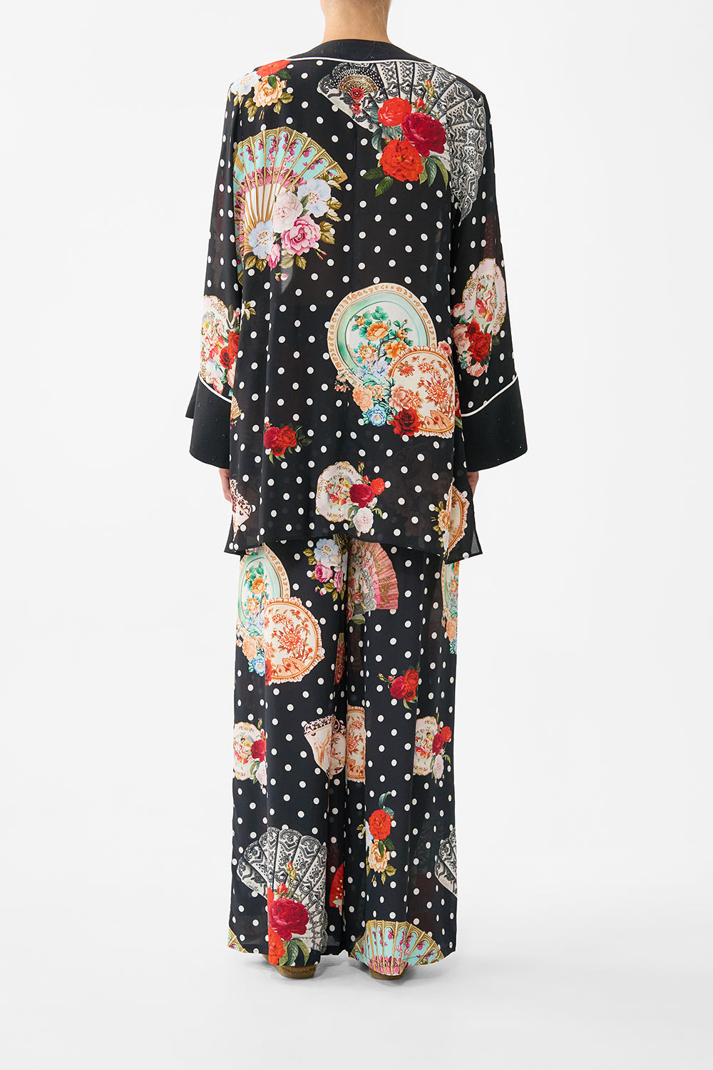 The CAMILLA FULL LENGTH WIDE LEG TROUSER THE HUM OF THE ALHAMBRA in our  print.