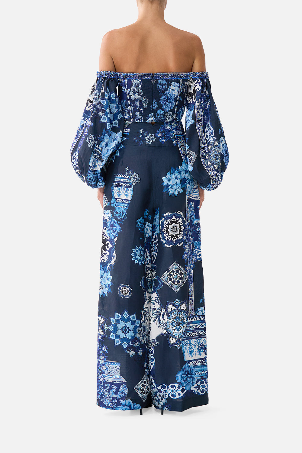 TAILORED PANT WITH WAIST BUTTON DETAIL A TILED WONDERLAND