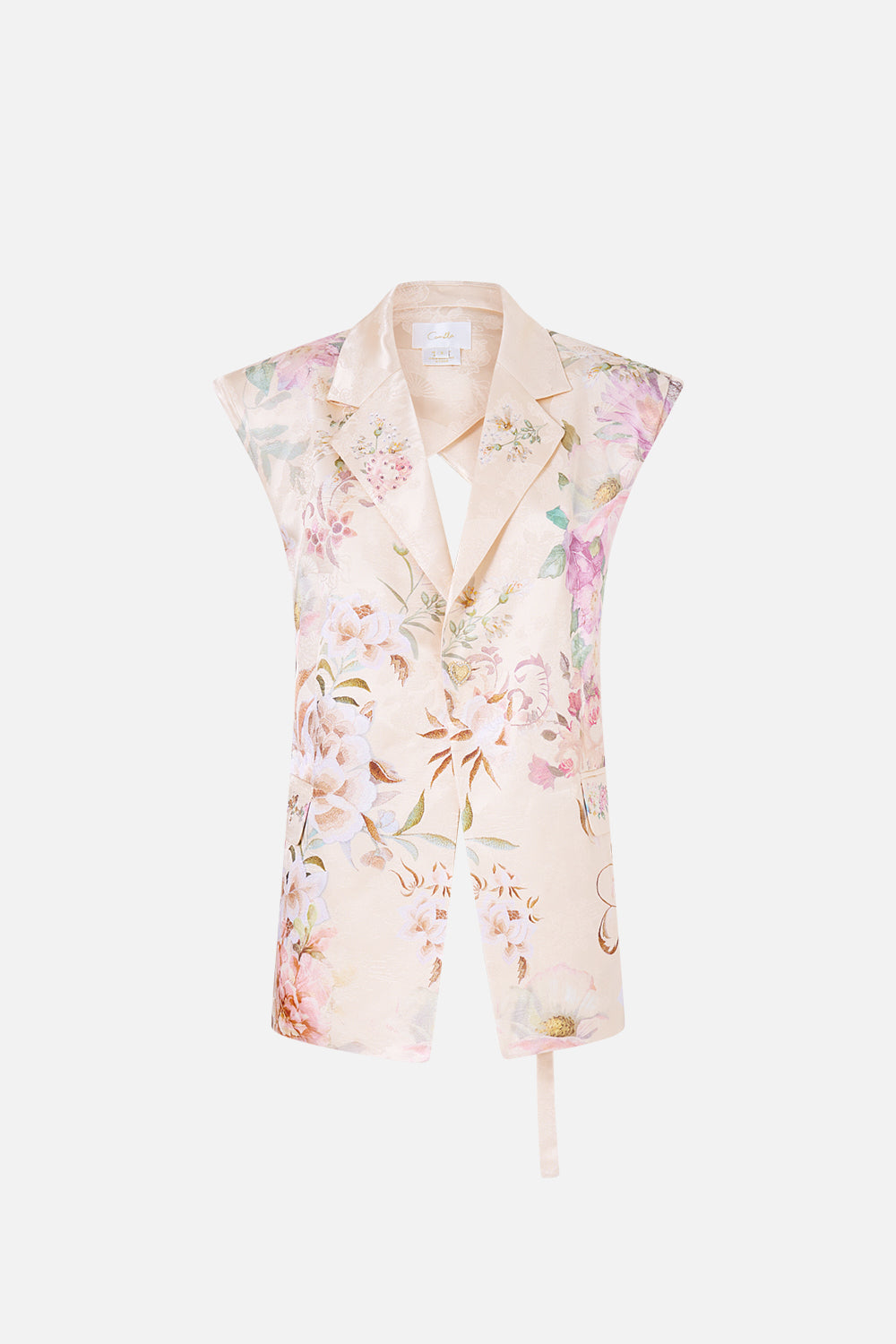 The CAMILLA CUFFED SIDE SPLIT COAT NOTES FROM THE BLUE ROOM in our  print.