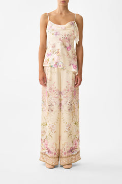 ASYMMETRIC DRAPED TOP ADORNED IN ARANJUEZ