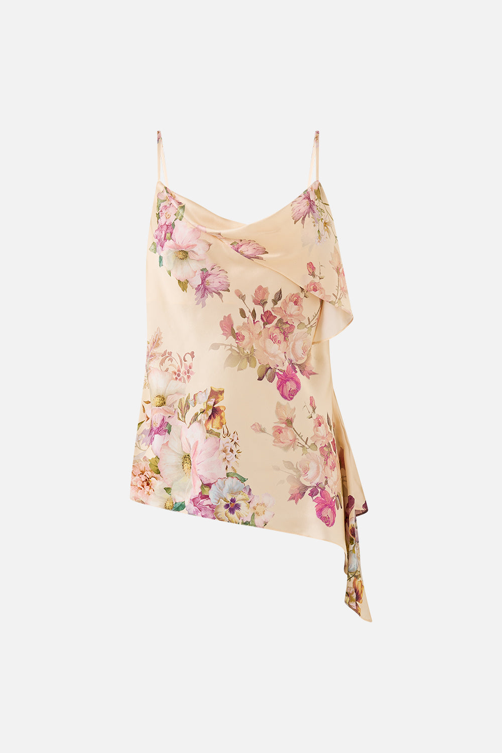 ASYMMETRIC DRAPED TOP ADORNED IN ARANJUEZ