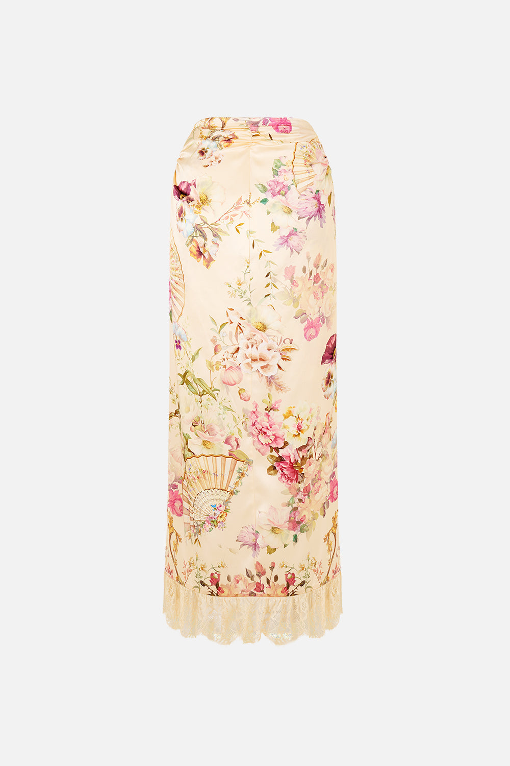 WRAP TIE SKIRT WITH RUFFLE ADORNED IN ARANJUEZ