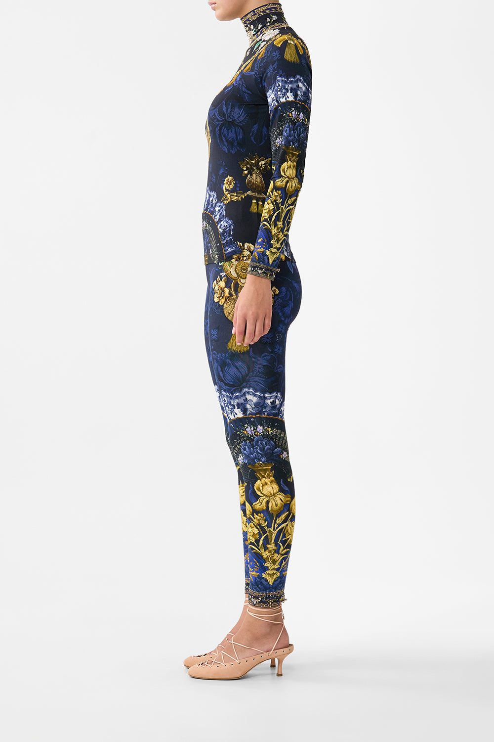 The CAMILLA SHORT SLEEVE CAMP COLLARED SHIRT MIDSUMMER MOSAICS in our  print.