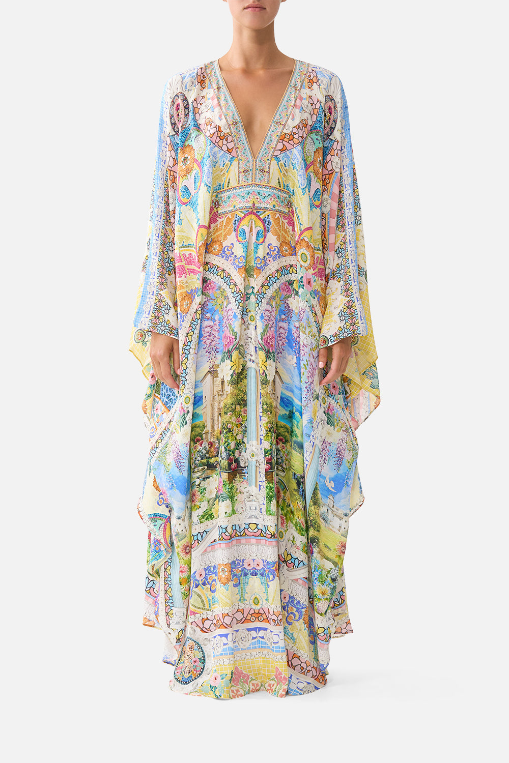 LONG KAFTAN WITH WAIST DETAIL NAVÀS NOUVEAU