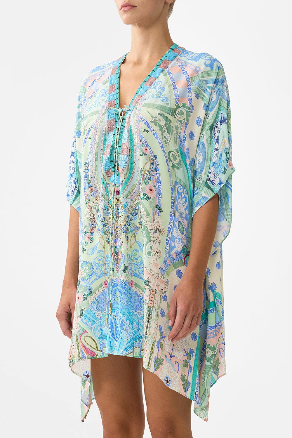 SHORT LACE UP KAFTAN MIDSUMMER MOSAICS