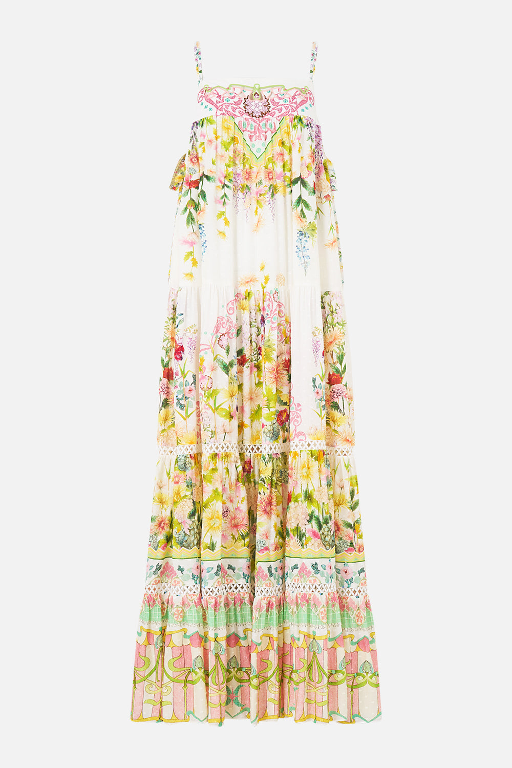 The CAMILLA WAIST TIE SHIRT DRESS WITH BUBBLE SLEEVE I LEFT MY HEART IN GRANADA in our  print.