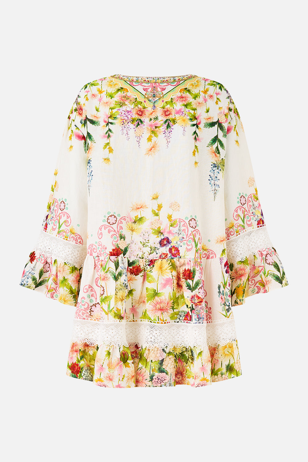 V NECK TIERED DRESS THE CALL OF CATALONIA