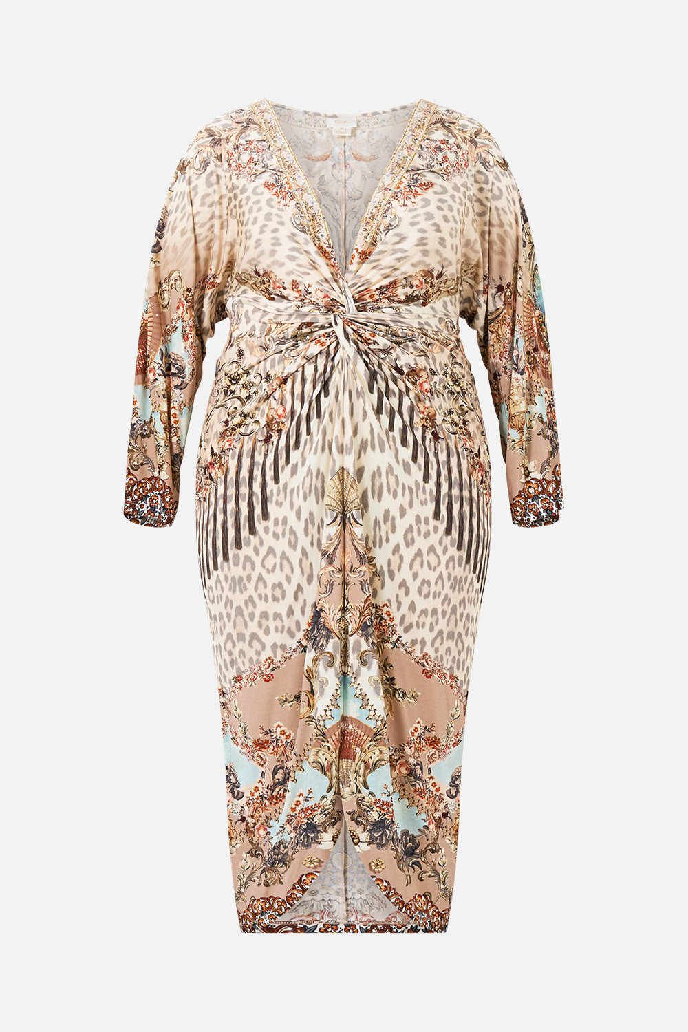 LONG SPLIT FRONT TWIST DRESS ARANJUEZ ANIMALIA