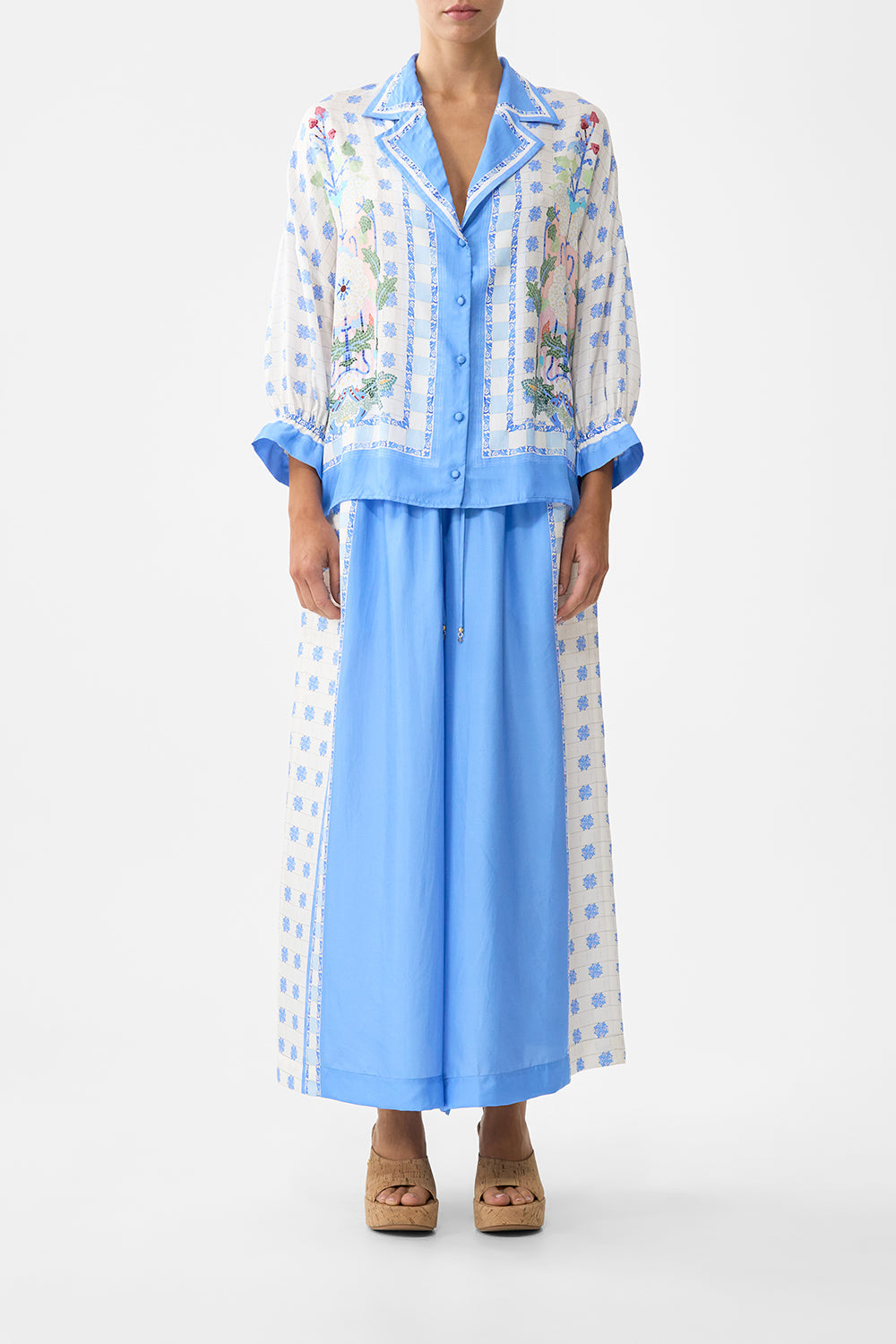 WIDE LEG ELASTIC WAIST PANT MIDSUMMER MOSAICS