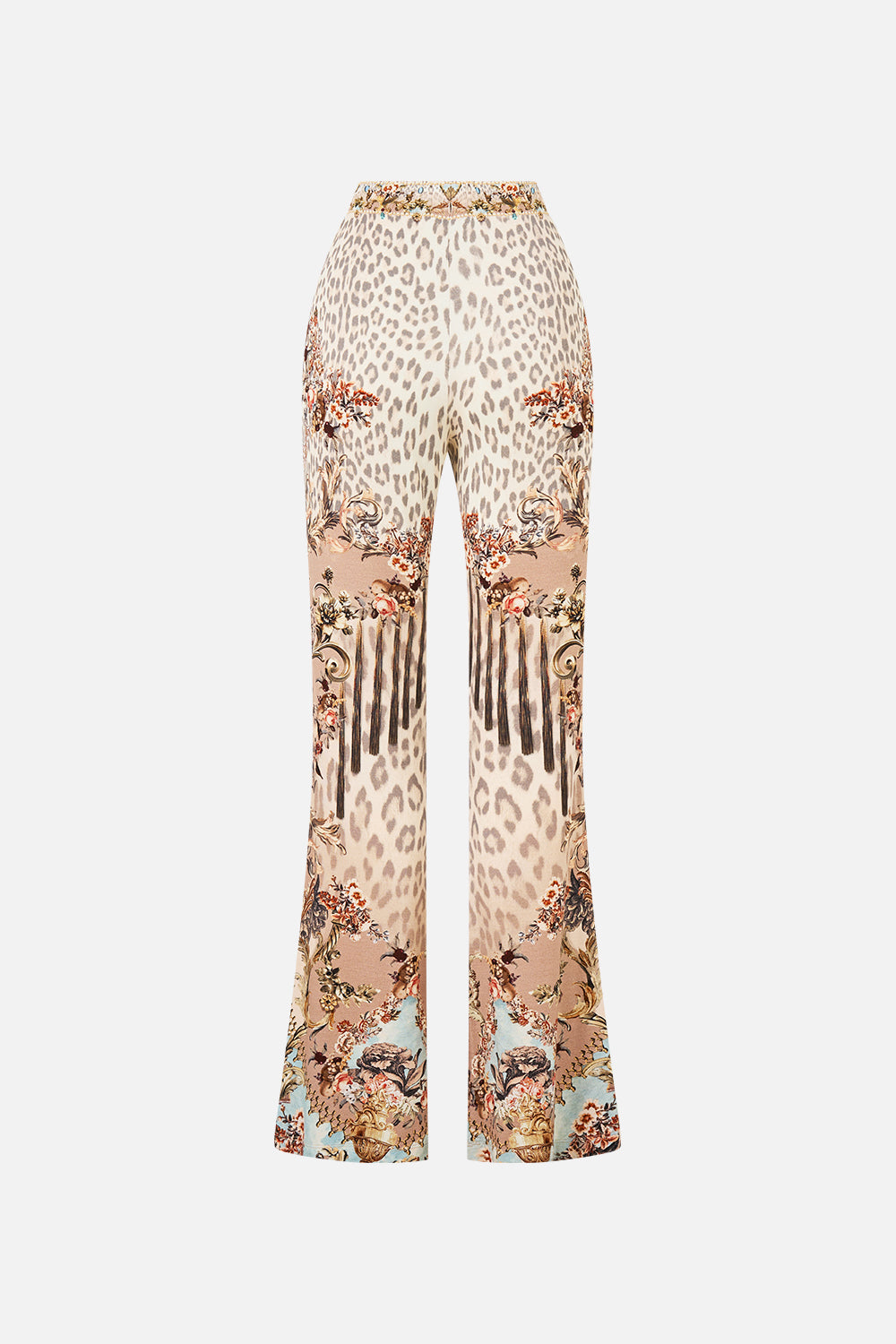 The CAMILLA AMANDA TAURUS RISING HARDWARE FLARE JEAN DENIM in our  print.