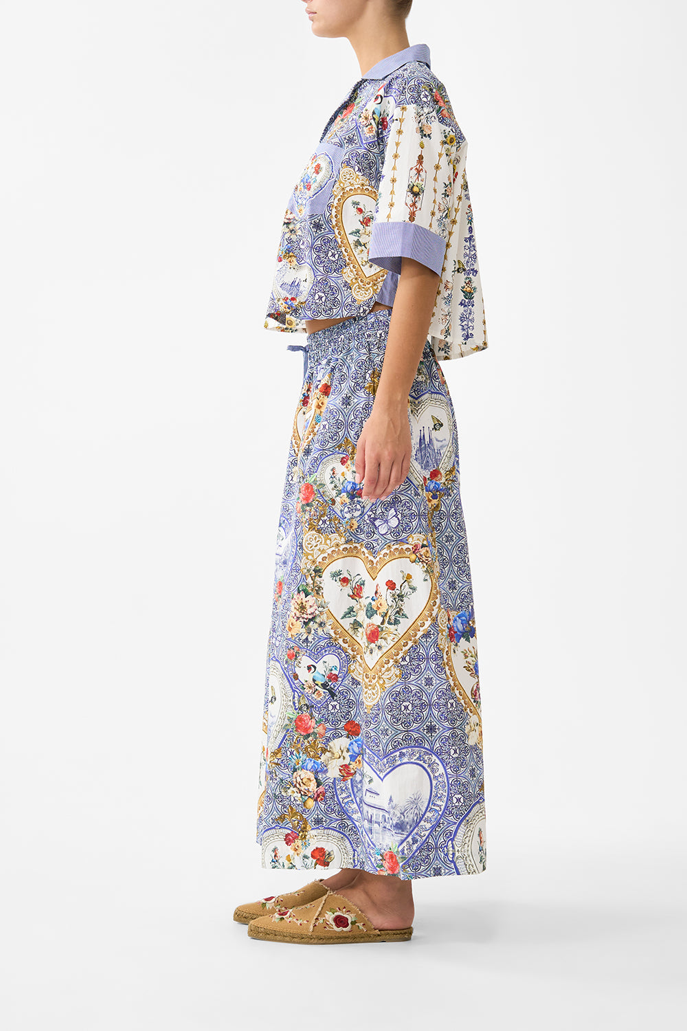 The CAMILLA LONG SLEEVE CAMP COLLARED SHIRT FLAMENCO FOLKLORE in our  print.