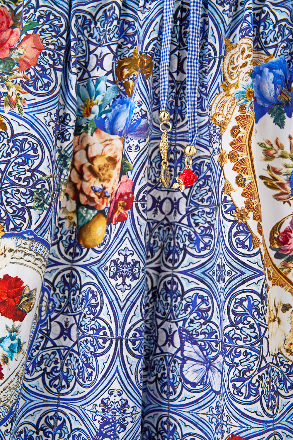 The CAMILLA LONG SLEEVE CAMP COLLARED SHIRT FLAMENCO FOLKLORE in our  print.