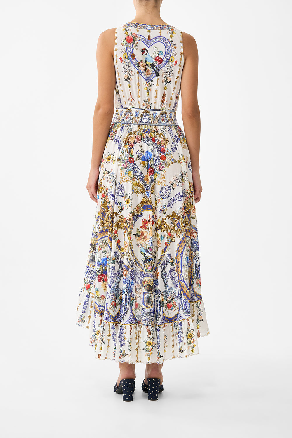 The CAMILLA CORSET DETAIL FLARE KNIT DRESS FLAMENCO FOLKLORE in our  print.