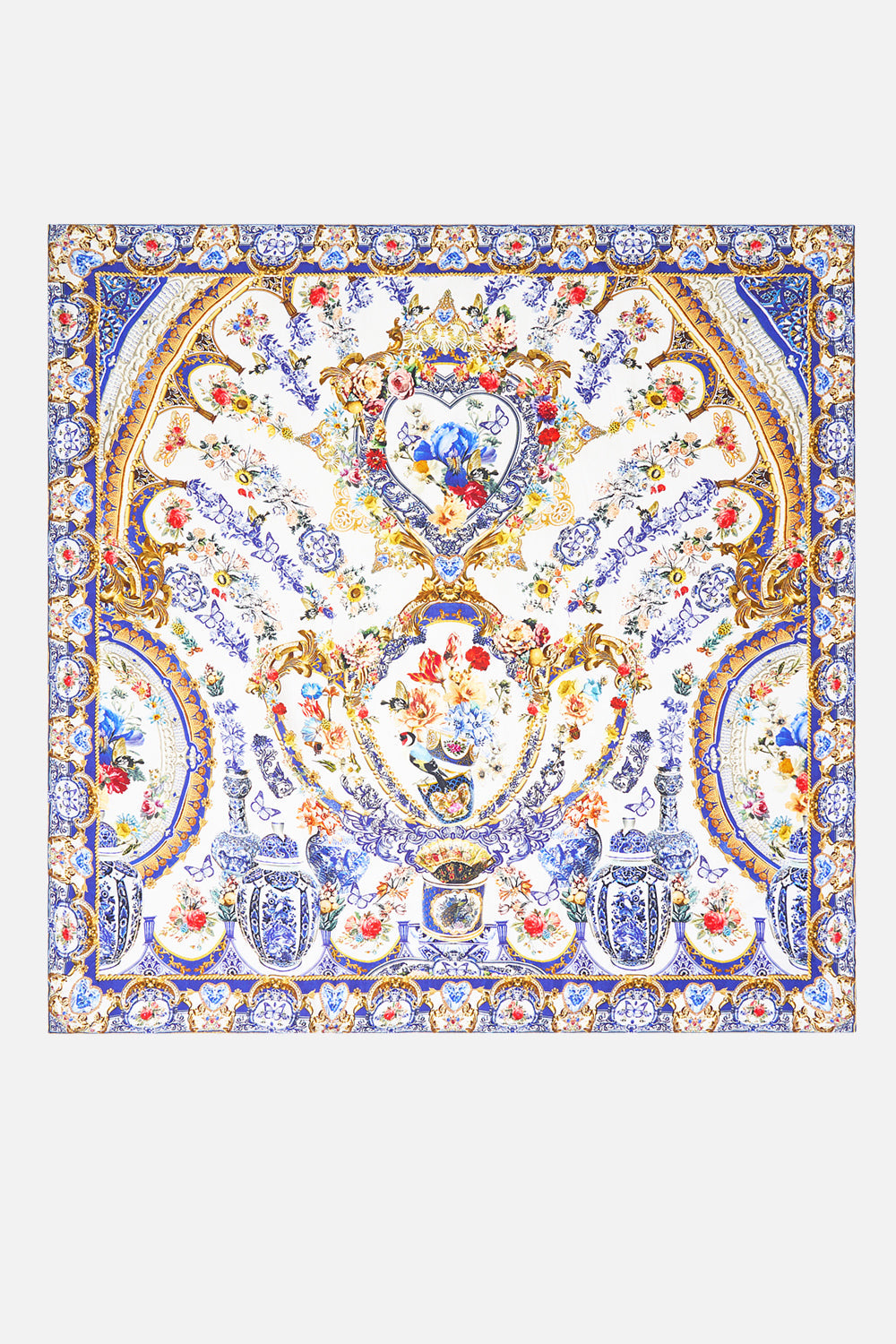 The CAMILLA CROPPED SLEEVE LAYER WITH WAIST TIE FLAMENCO FOLKLORE in our  print.