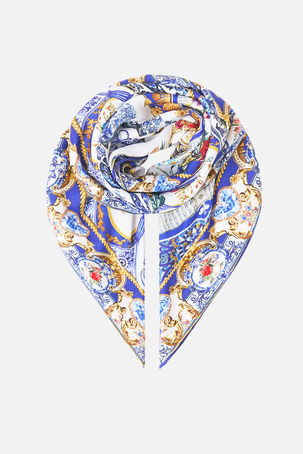 The CAMILLA CROPPED SLEEVE LAYER WITH WAIST TIE FLAMENCO FOLKLORE in our  print.