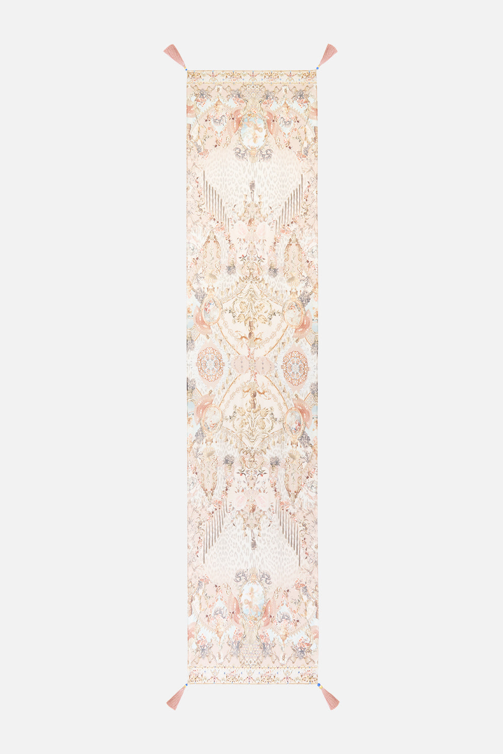 The CAMILLA BIAS SLIP DRESS WITH FRILL HEM A TILED WONDERLAND in our A TILED WONDERLAND print.