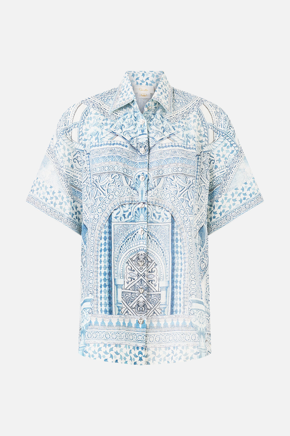 The CAMILLA LAYERED LONG SARONG WITH TIE FRONT MAGIC OF THE MERCADO in our MAGIC OF THE MERCADO print.