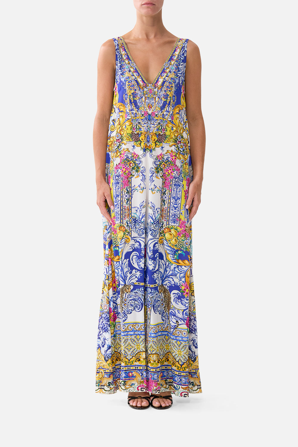 The CAMILLA JENNA HIGH WAISTED FLARE DENIM in our  print.