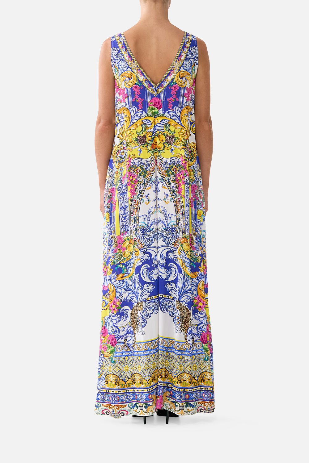 The CAMILLA KIDS PUFF SLEEVE SHIRT DRESS W PINTUCKS DANDELION SKIES in our DANDELION SKIES print.