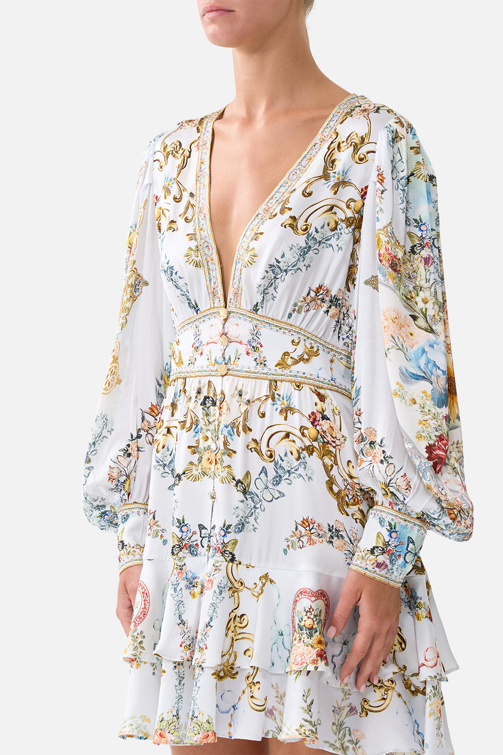 The CAMILLA MID LENGTH BOARDSHORT WITH ELASTIC WAIST A TILED WONDERLAND in our A TILED WONDERLAND print.