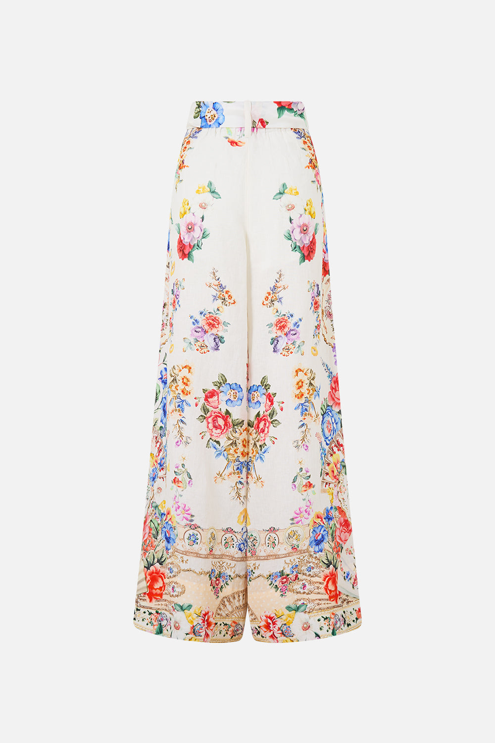 The CAMILLA GATHER WAIST SHORT DRESS CERAMIC PANORAMIC in our  print.