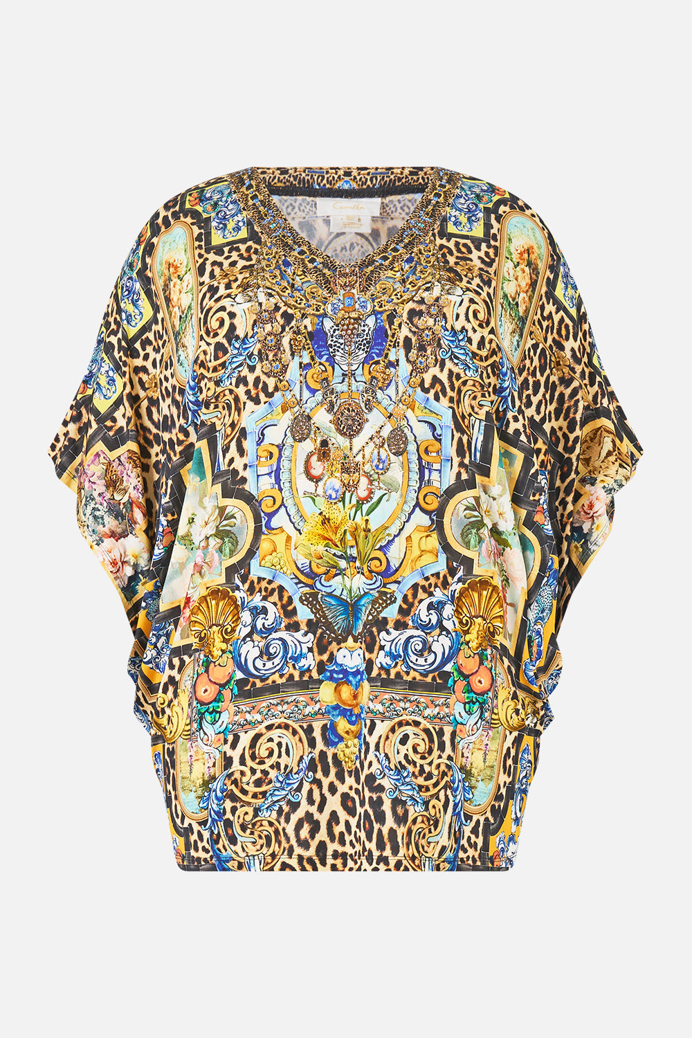 The CAMILLA MID LENGTH BOARDSHORT WITH ELASTIC WAIST DE NADA GRANADA in our  print.