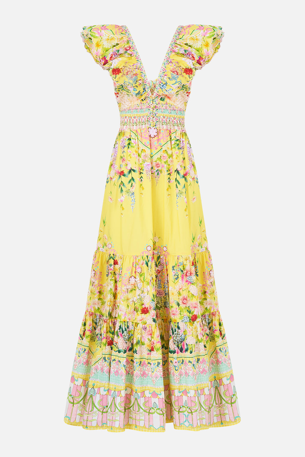 TIERED DRESS WITH NECK FRILL LADY LIMONADA