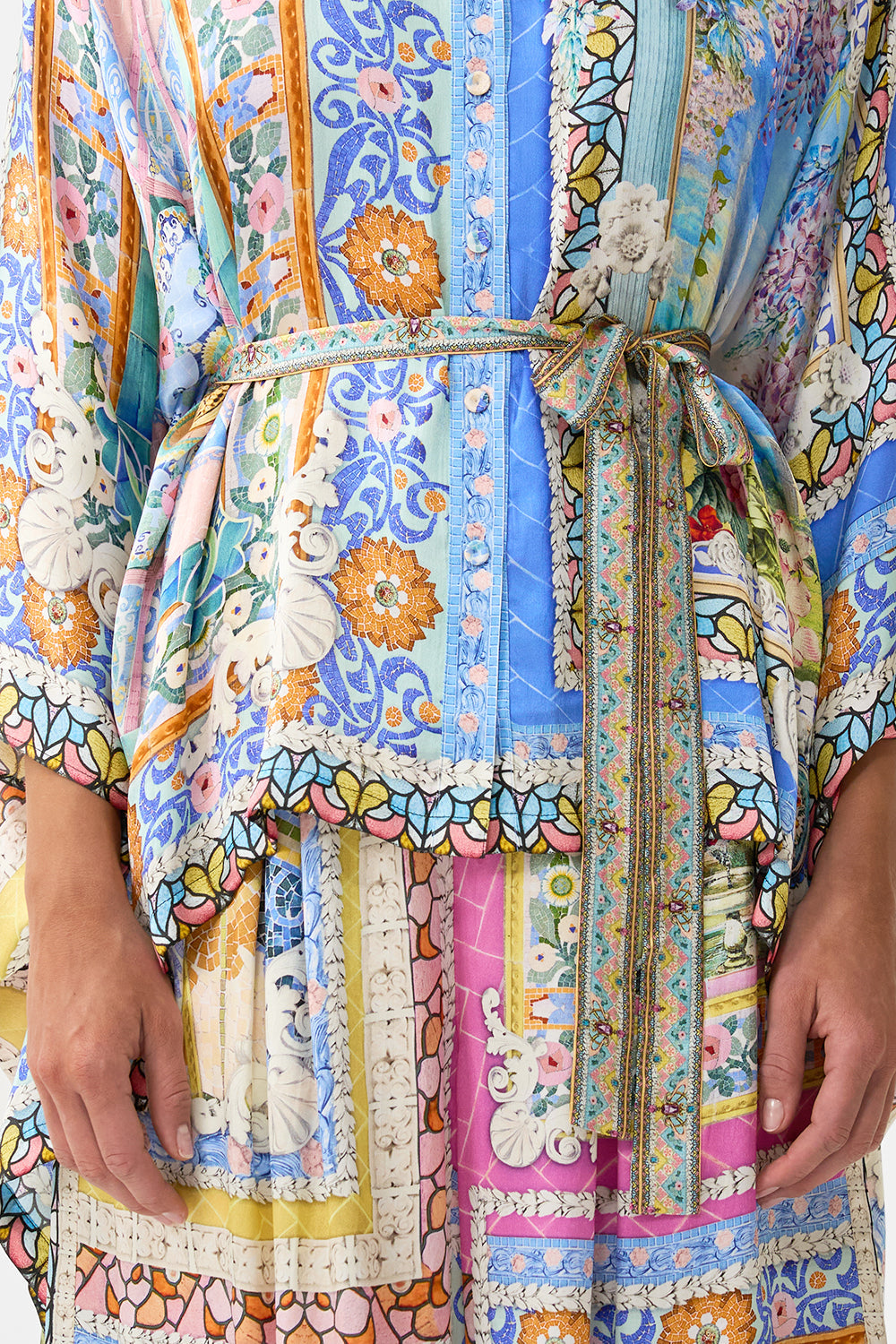 The CAMILLA DOUBLE BREASTED SOFT JACKET TAURUS RISING in our TAURUS RISING print.