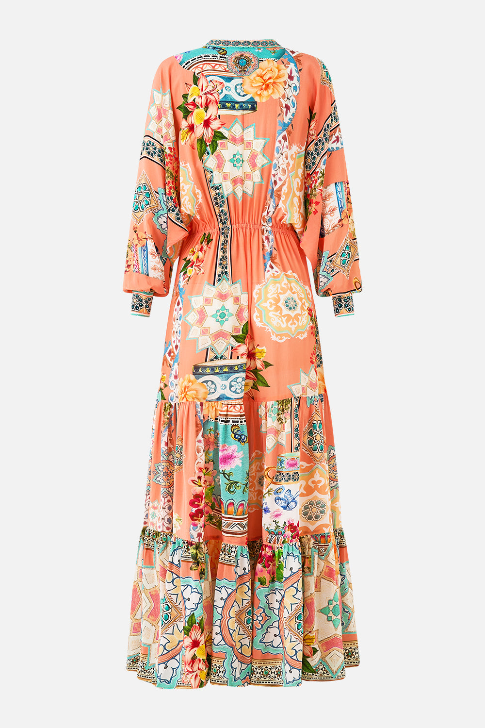 The CAMILLA DOUBLE BREASTED SOFT JACKET LACED WITH LOVE in our  print.