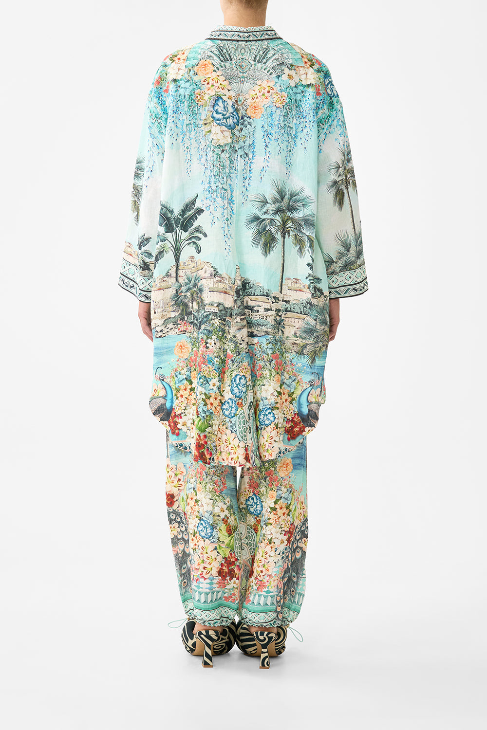 The CAMILLA relaxed high low shirt dress in our print Balearic Bebé.