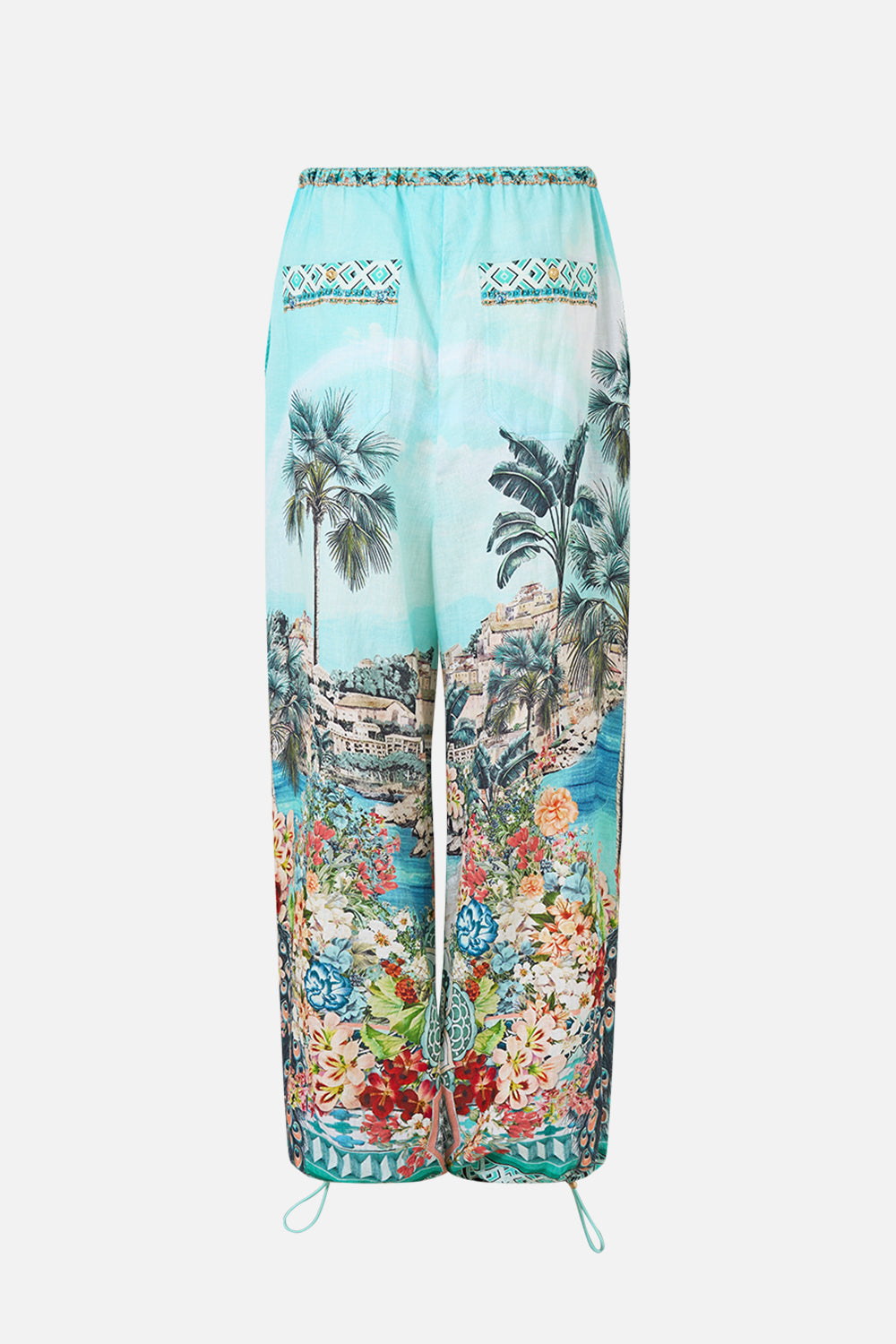 The CAMILLA KIMONO SLEEVE DRESS WITH SHIRRING DETAIL LACED WITH LOVE in our  print.