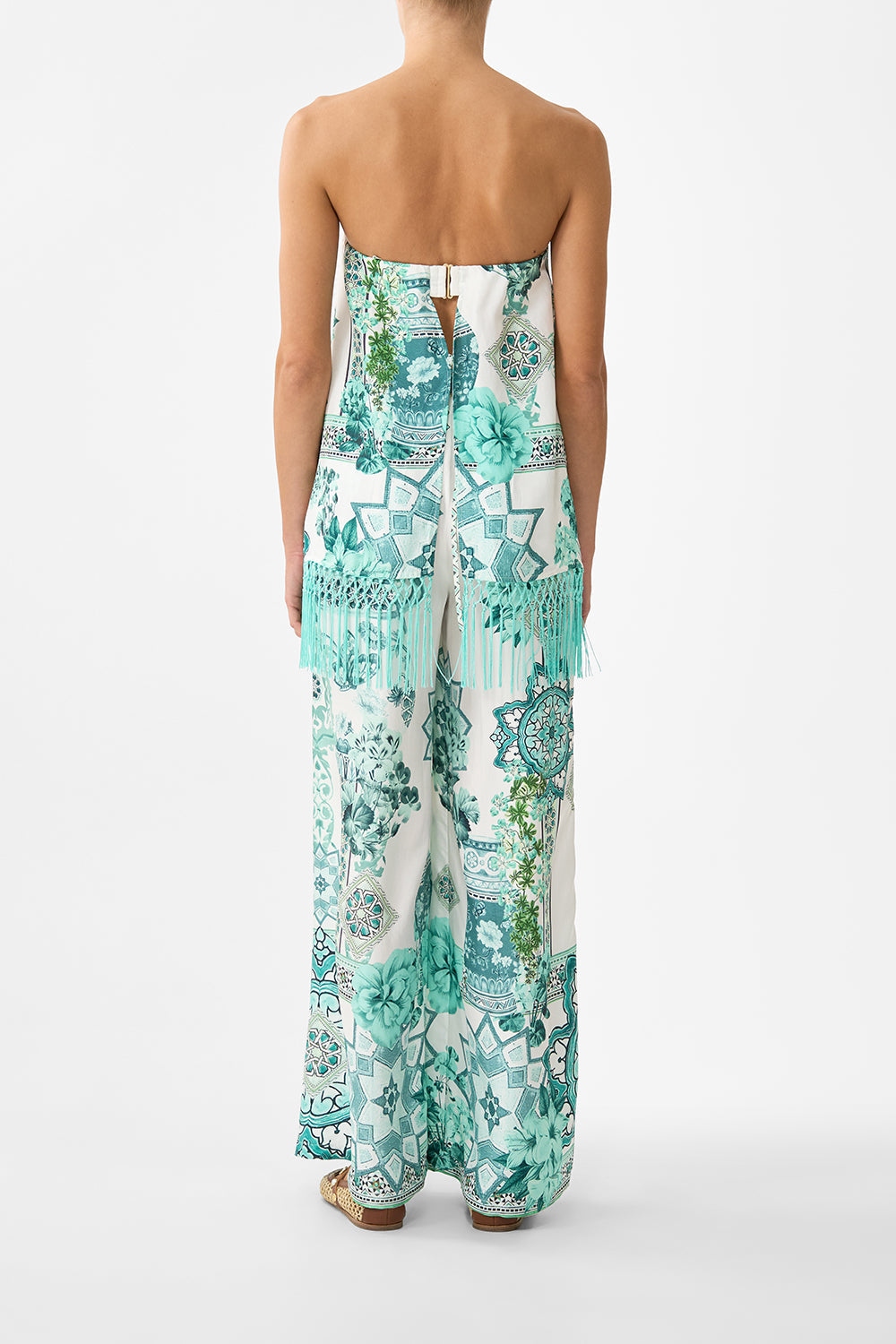 The CAMILLA TRAPEZE TIERED DRESS LACED WITH LOVE in our  print.
