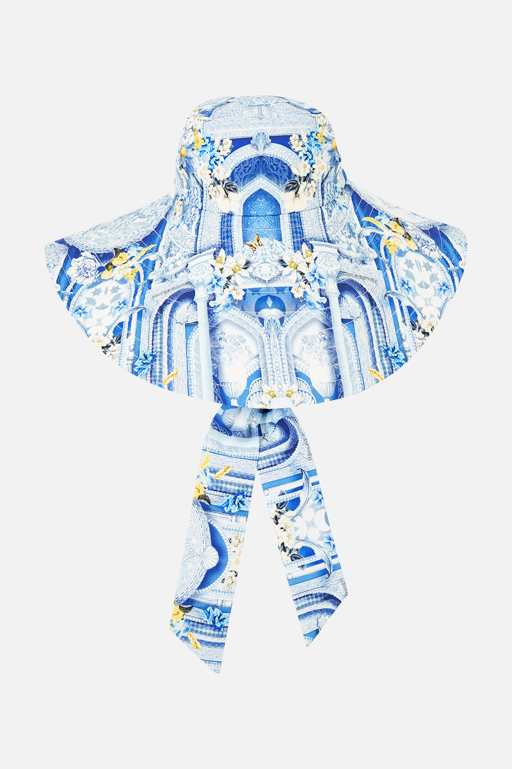 The CAMILLA CROP RUFFLE TOP MILLAMORPHOSIS in our MILLAMORPHOSIS print.