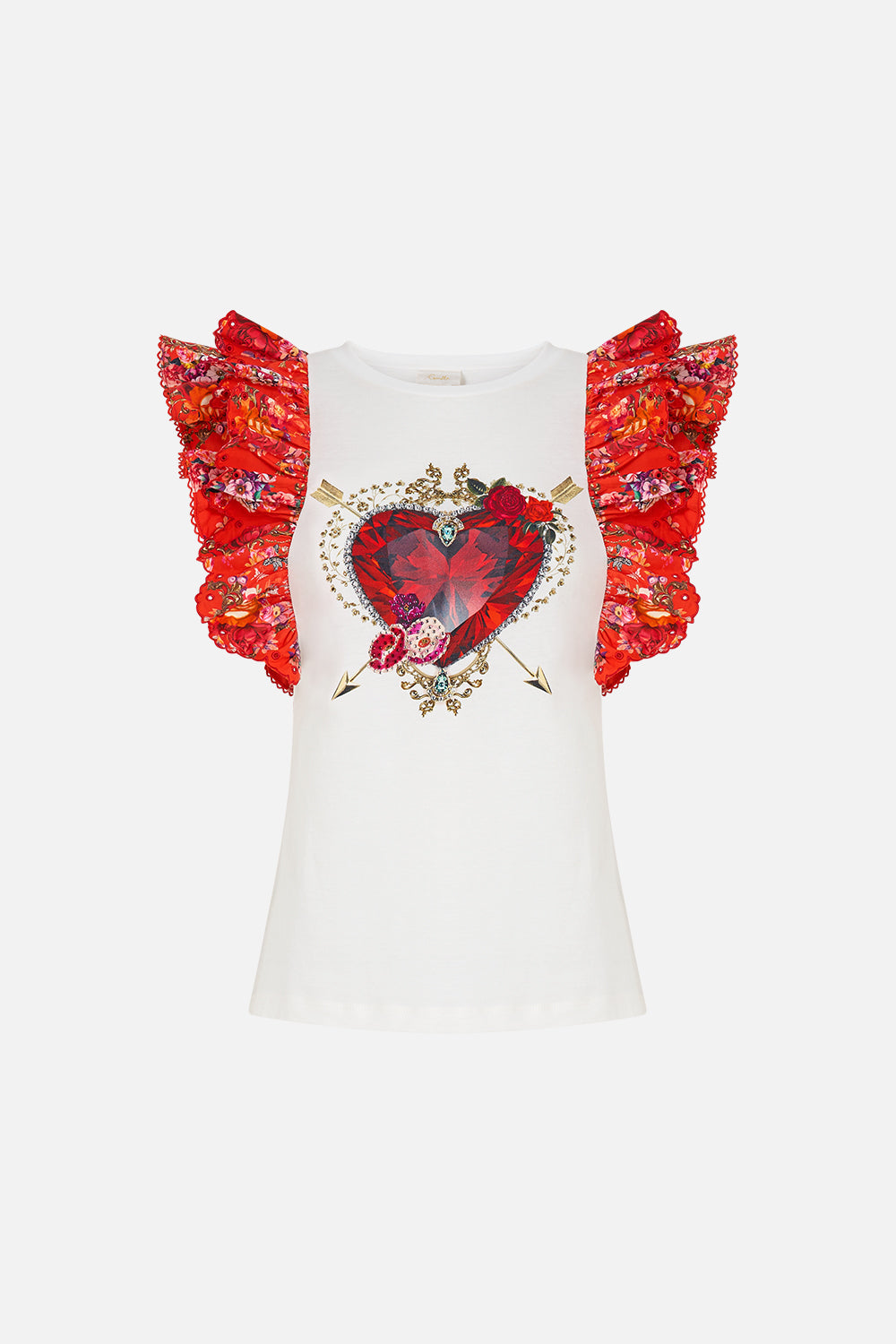 The CAMILLA LONG SLEEVED CORSET CROP TOP MUSEUM MEMOIRS in our  print.