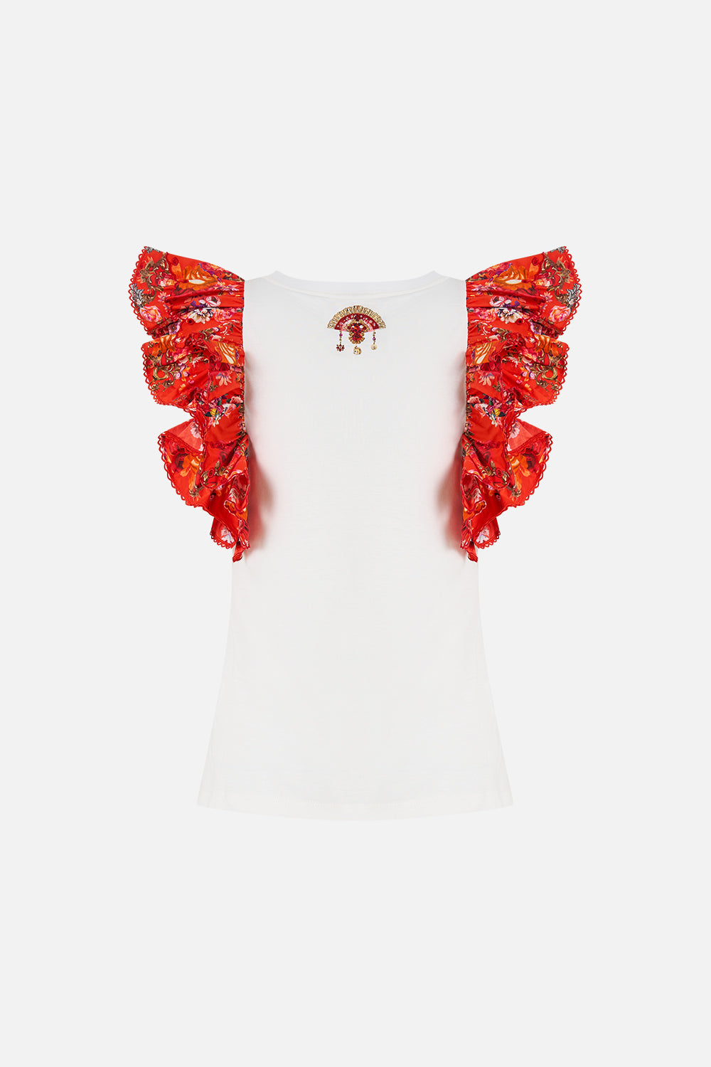 The CAMILLA LONG SLEEVED CORSET CROP TOP MUSEUM MEMOIRS in our  print.