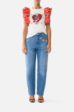 DOUBLE FRILL SLEEVE TEE OLÉ OLÉ