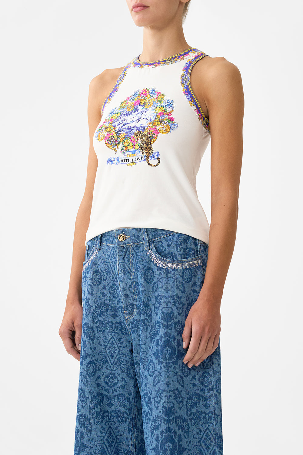 The CAMILLA LOUNGE PANT VA VA VINTAGE in our  print.