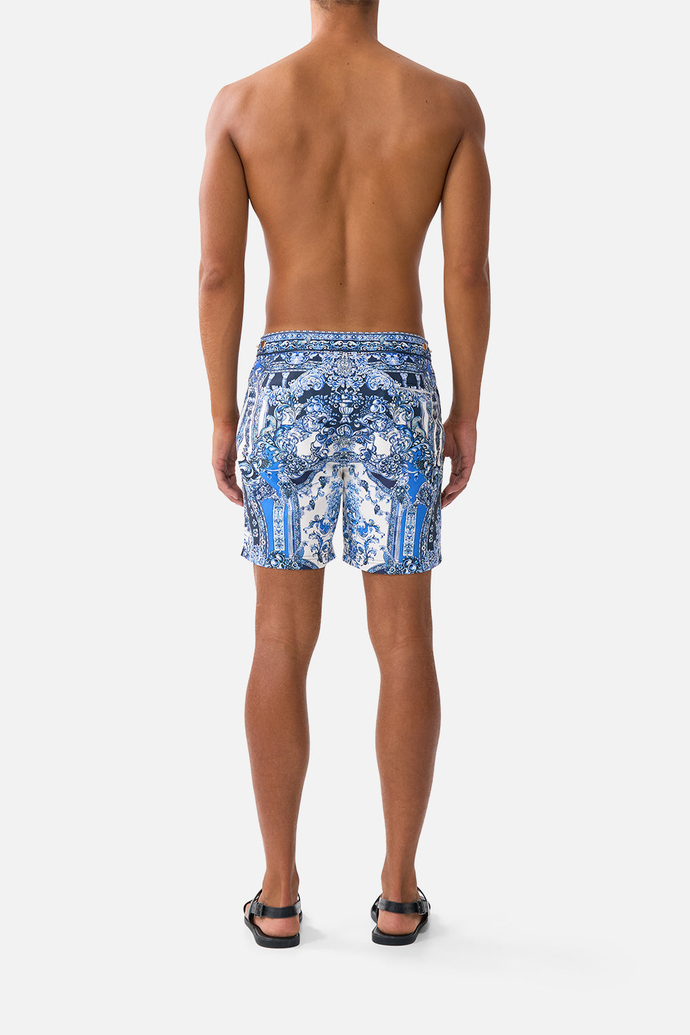 The CAMILLA SCARF BELT WIDE LEG PANT DANDELION SKIES in our  print.