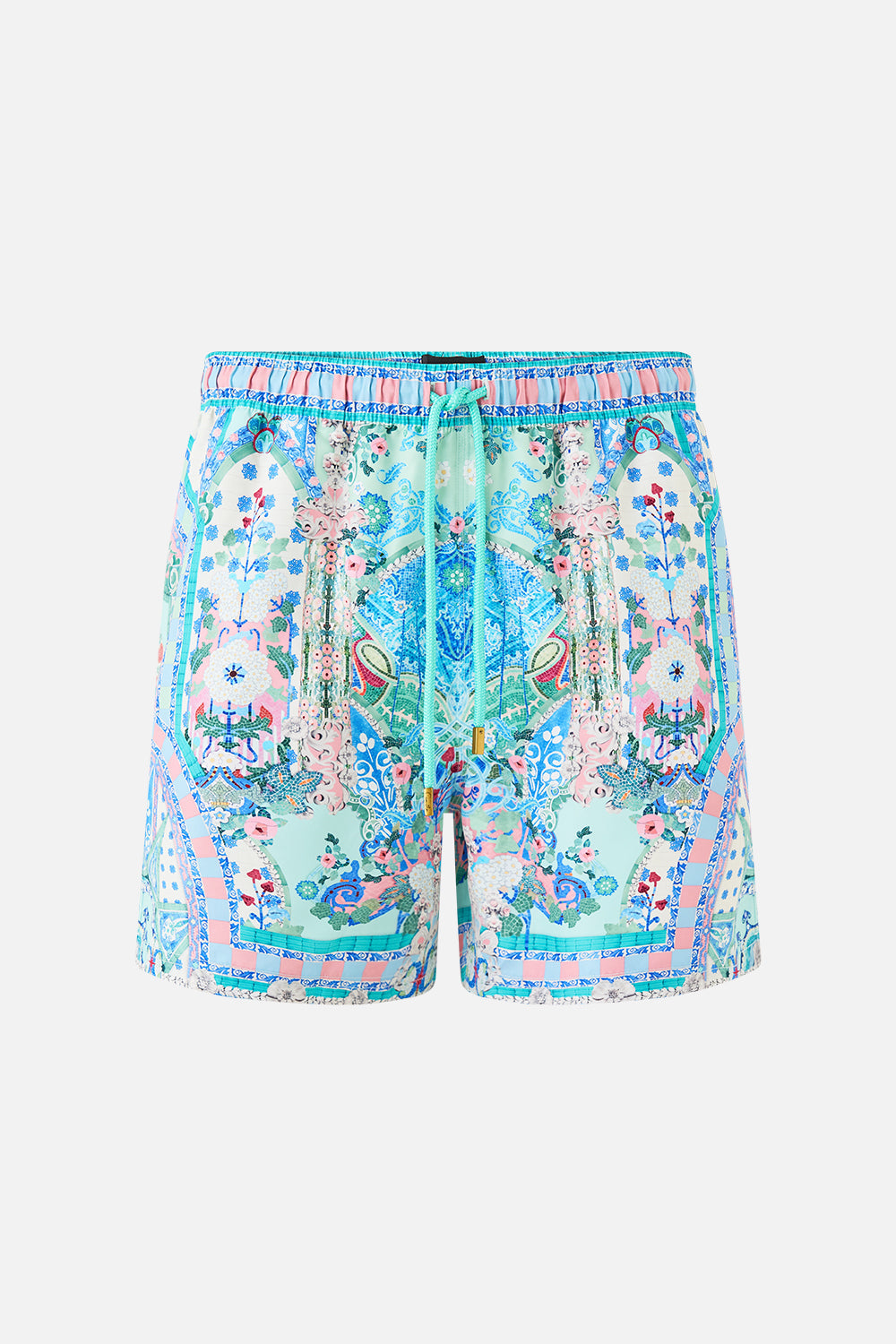 MID LENGTH BOARDSHORT WITH ELASTIC WAIST MIDSUMMER MOSAICS